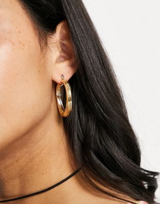 Vintage Supply twist hoop earrings in gold tone
