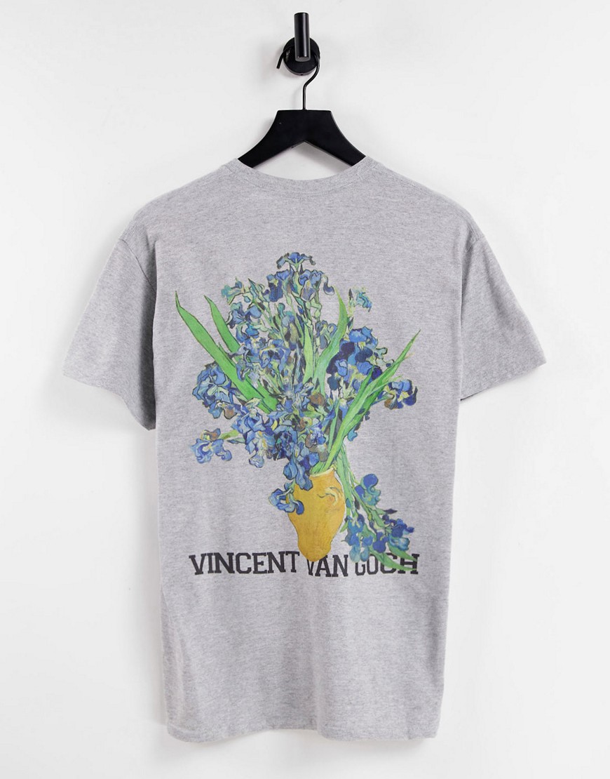 Vintage Supply Van Gogh back print T-shirt in gray-Grey