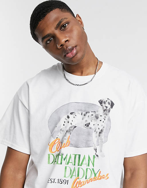Vintage Supply – Vit t-shirt med dalmatinertryck