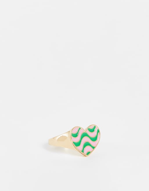 Vintage Supply wave heart sovereign ring