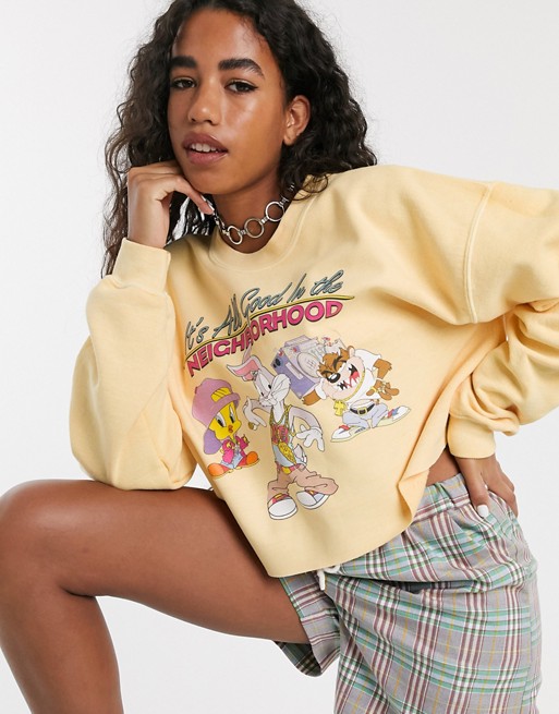 Vintage Supply x Looney Tunes oversized sweatshirt with neighborhood graphic
