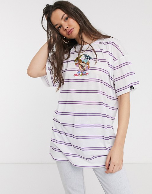 Vintage Supply x Looney Tunes oversized t-shirt with east coast embroidery in stripe