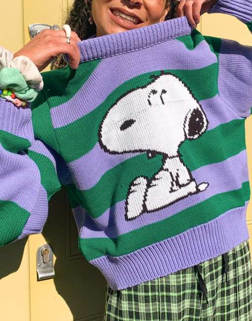 Vintage Supply x Peanuts bold stripe Snoopy jumper in multi