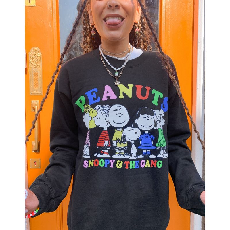 JqyFU T-shirt e Canotte Vintage Supply x Peanuts - Felpa oversize nera