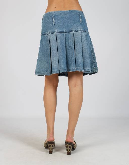 Vintage Sushan M denim mini skirt in blue, 4 of 4