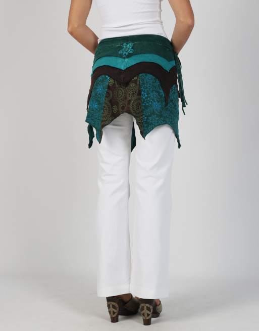 Vintage Suwa S woven mini skirt in dark green, 4 of 4