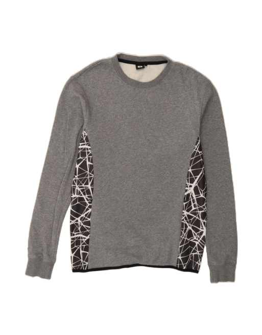 Vintage Sweatshirt Jumper Large In Grey Geometric