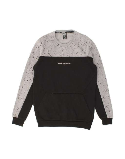 Vintage Sweatshirt Jumper Medium In Black Colourblock