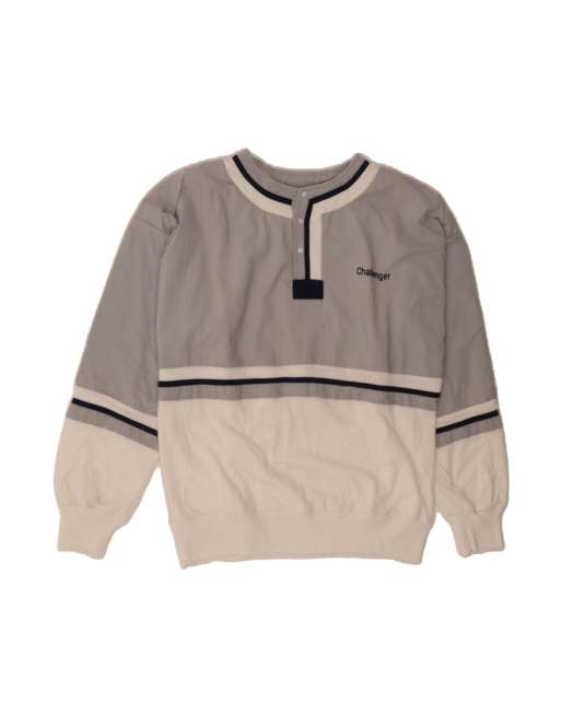 Vintage Sweatshirt Jumper Medium In Grey Colourblock