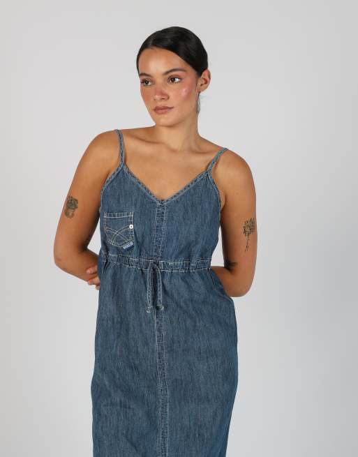 Vintage Sweep M denim midi dress in blue, 4 of 4