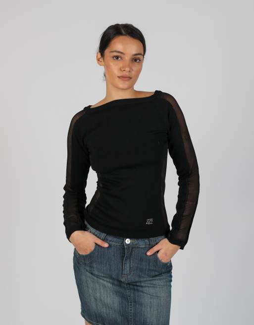 Vintage Taglia42 S long sleeve top in black