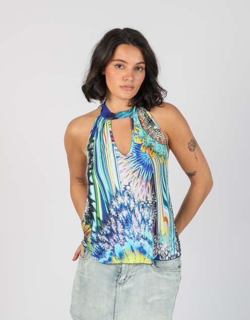 Vintage Talco S cami in multi colured