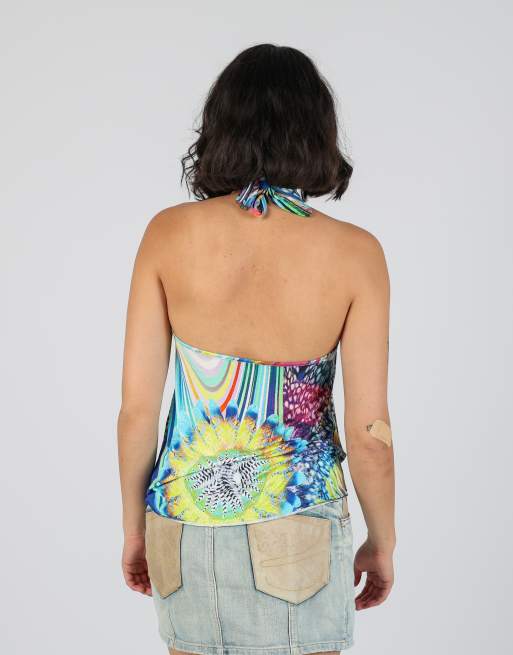 Vintage Talco S cami in multi colured, 2 of 4
