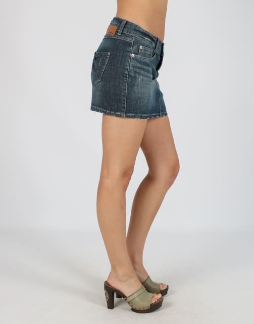 Vintage Tally Weijl 8 denim mini skirt in blue, 2 of 4
