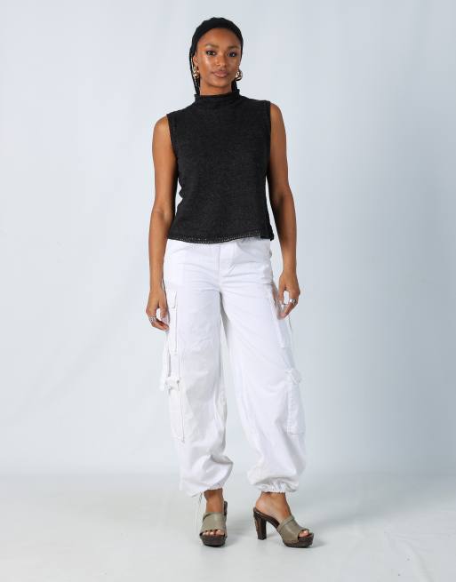 Vintage Tally Weijl M cargo pants in white