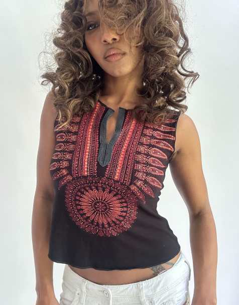 Vintage tank top in black - view 1