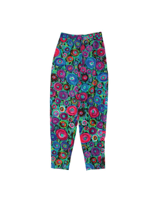 Vintage Tapered Casual Trousers It 46 Large W28 L26 In Multicoloured
