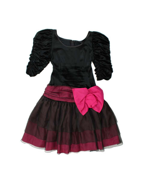 Vintage Tea Dress UK 6 XS In Black Colourblock - view 1