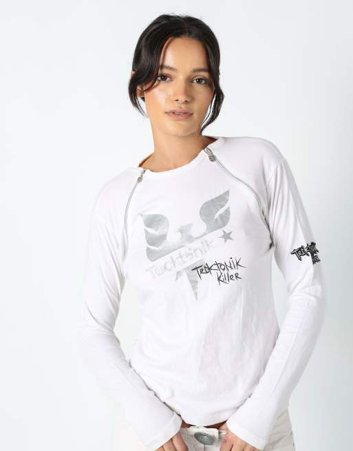 Vintage Tecktonik S woven top white