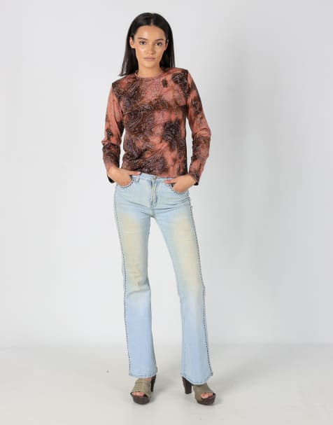 Vintage TeliJeans 6 Flare Jeans Light Blue - view 1