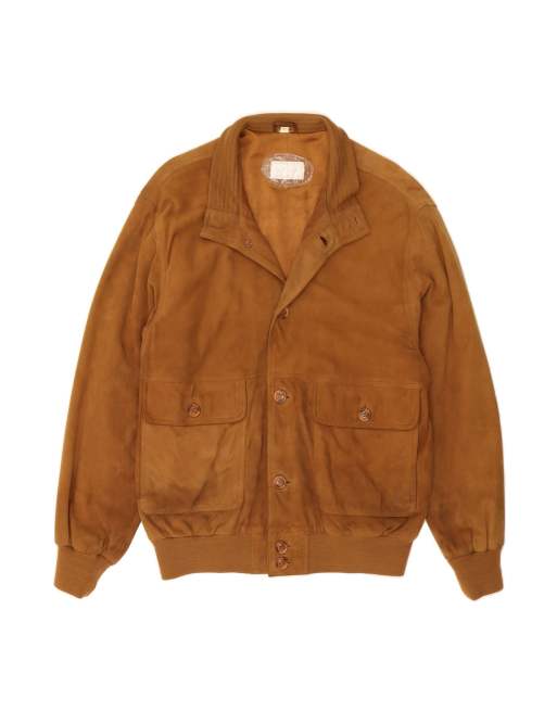 Vintage Telly Armani Suede Jacket UK 36 Small In Brown
