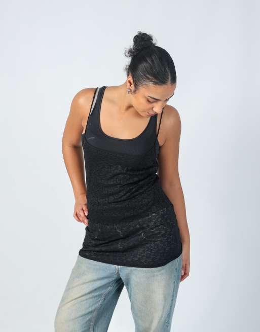 Vintage Tezenis M cami in black, 3 of 4