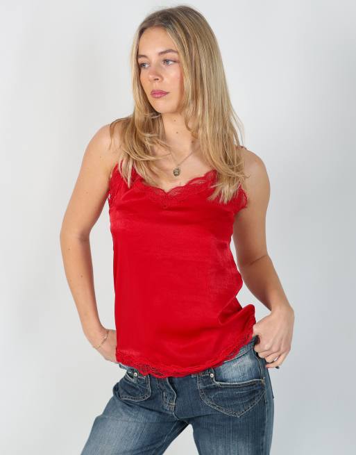 Vintage Tezenis S cami in red, 3 of 4