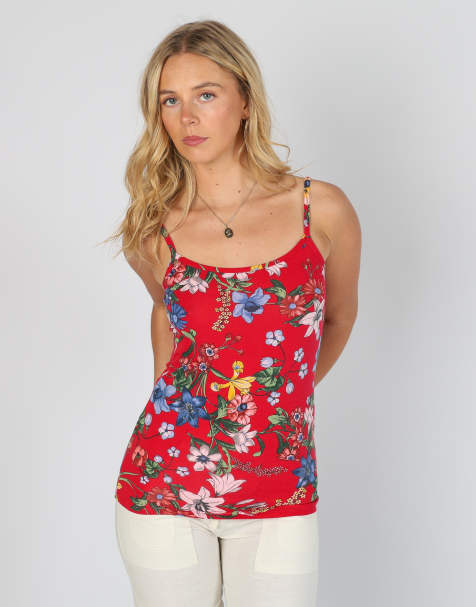 Vintage Tezenis S cami in red - view 1