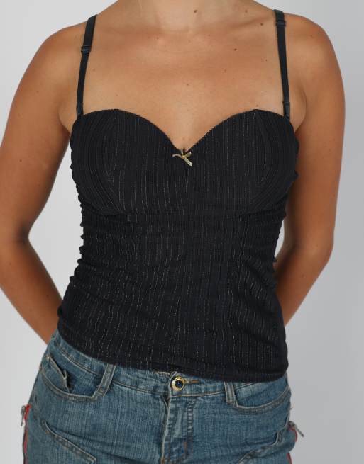 Vintage Tezenis XS corset in navy blue, 4 of 4