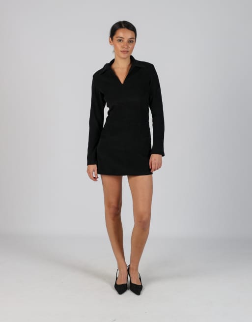 Vintage Thank's S woven mini dress in black
