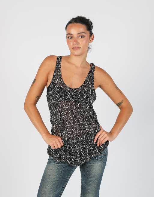 Vintage The Bros M mesh top in black