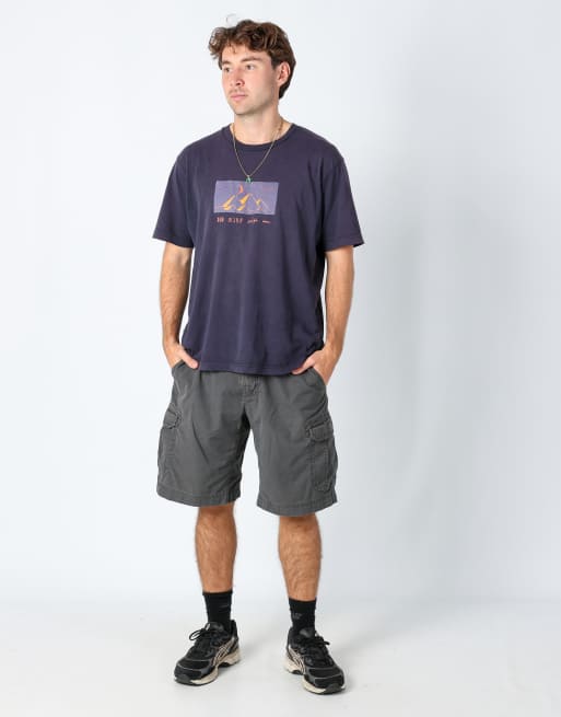 Vintage The North Face 34x22 canvas cargo shorts charcoal grey
