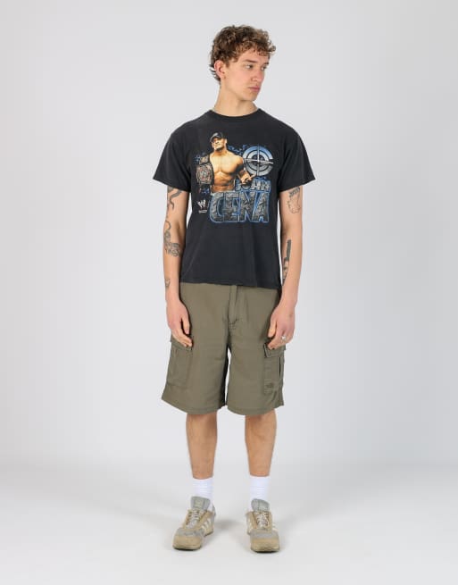 Vintage The North Face 36x20 canvas cargo shorts in dark green