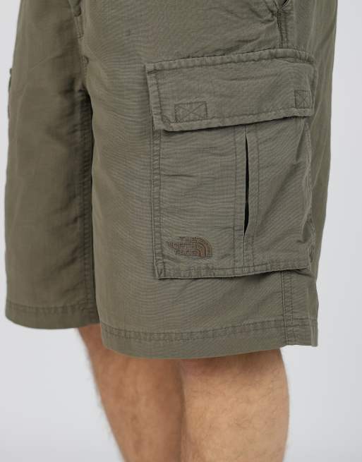 Vintage The North Face 36x20 canvas cargo shorts in dark green, 4 of 4