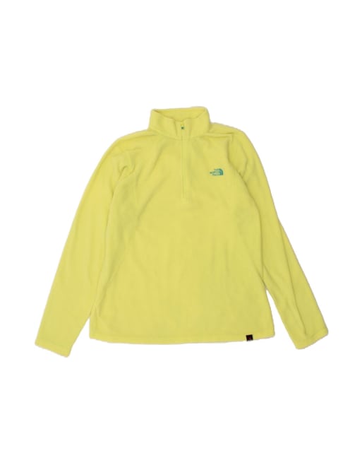 Vintage The North Face Big & Tall Zip Neck Fleece Jumper UK 18 XL In Yellow