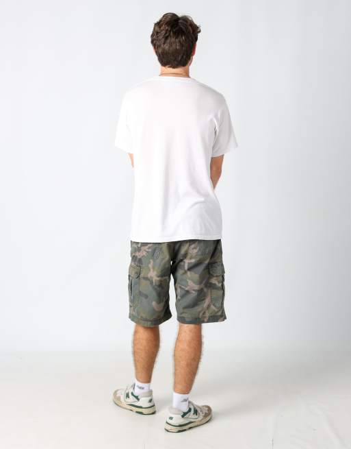 Vintage The North Face camouflage 34x22 canvas cargo shorts in dark green, 3 of 4