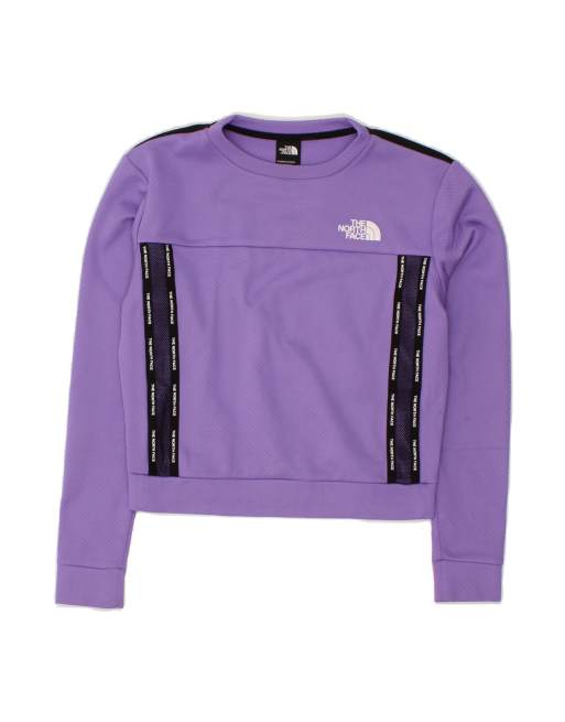 Vintage The North Face Crop Sweatshirt Jumper UK 10 Small In Purple