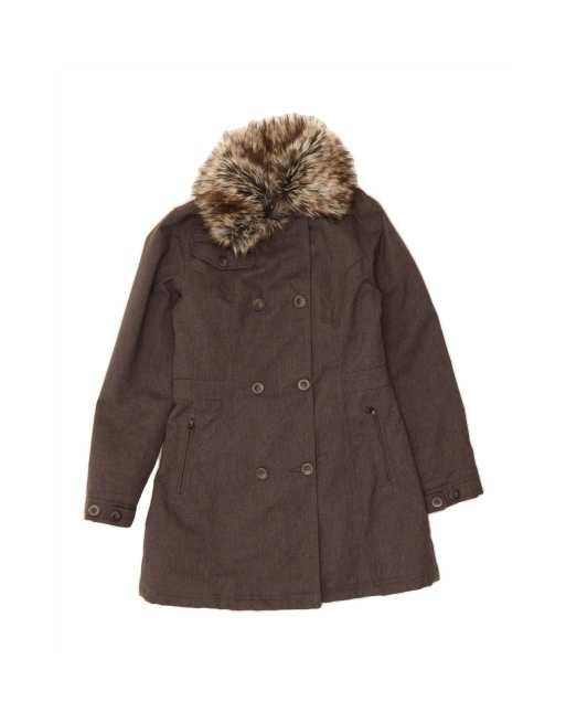 Vintage The North Face Double Breasted Coat UK 10 Small In Grey