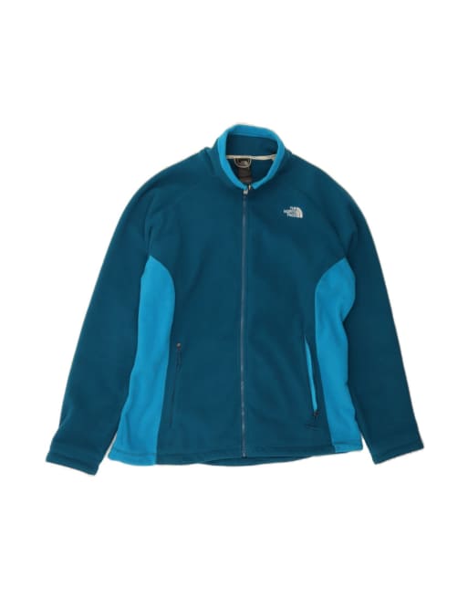 Vintage The North Face Fleece Jacket UK 18 XL In Blue Colourblock