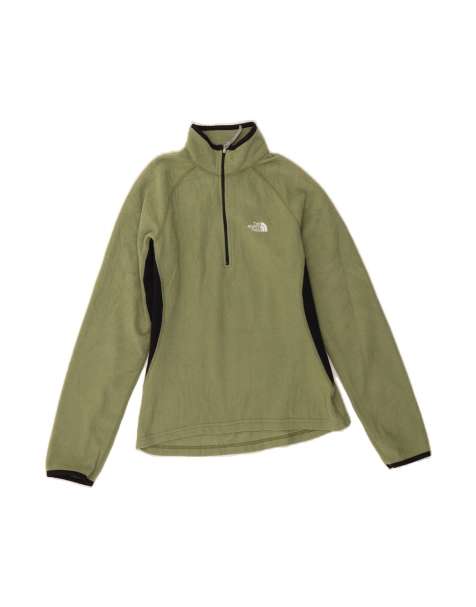 Vintage The North Face Fleece Jumper UK 12 Medium In Green Colourblock - view 1