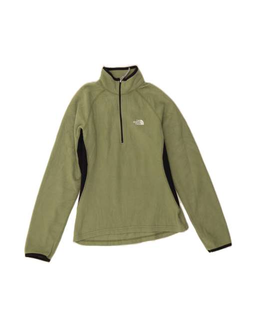 Vintage The North Face Fleece Jumper UK 12 Medium In Green Colourblock