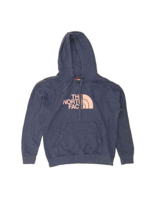 Vintage The North Face Graphic Hoodie Jumper UK 14 Medium In Blue