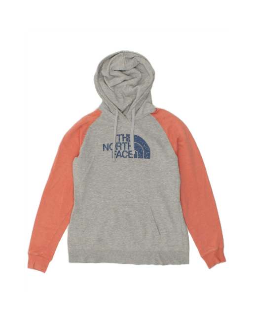 Vintage The North Face Graphic Hoodie Jumper Uk 14 Medium In Grey Colourblock
