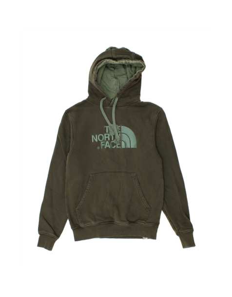 Vintage The North Face Graphic Hoodie Jumper XS In Green - view 1