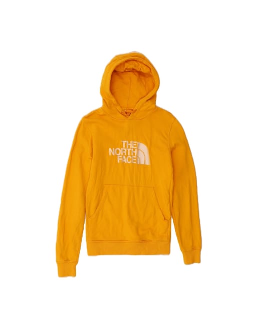 Vintage The North Face Graphic Hoodie Jumper XS In Yellow