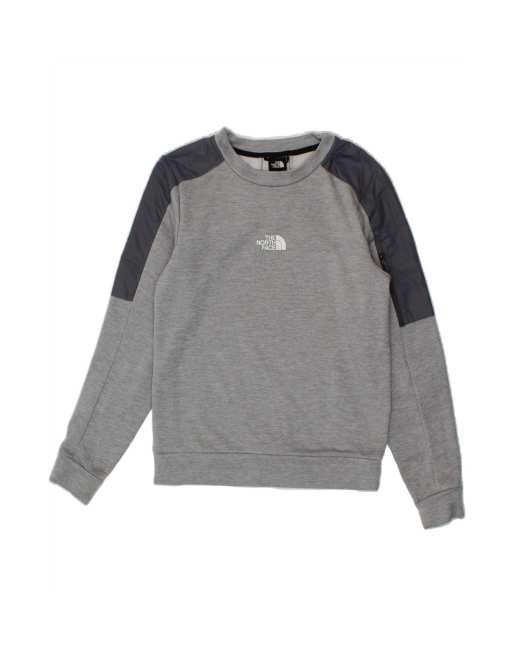 Vintage The North Face Graphic Sweatshirt Jumper XS In Grey Colourblock