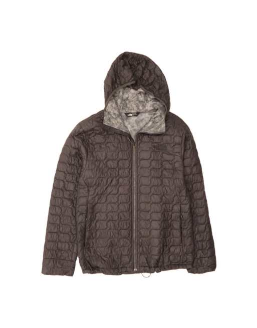 Vintage The North Face Hooded Padded Jacket UK 40 Large In Grey