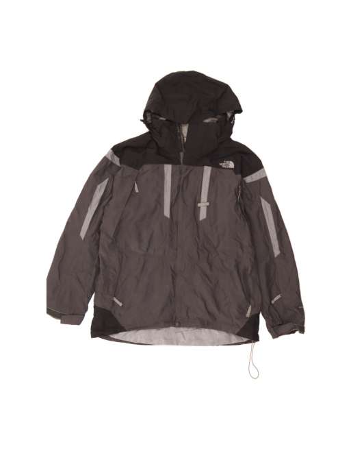 Vintage The North Face Hooded Rain Jacket UK 40 Large In Grey Colourblock