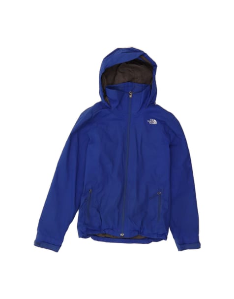 Vintage The North Face Hooded Rain Jacket UK 6 XS In Blue - view 1