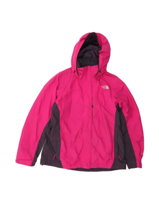 Vintage The North Face Hooded Windbreaker Jacket UK 18 XL In Pink Colourblock